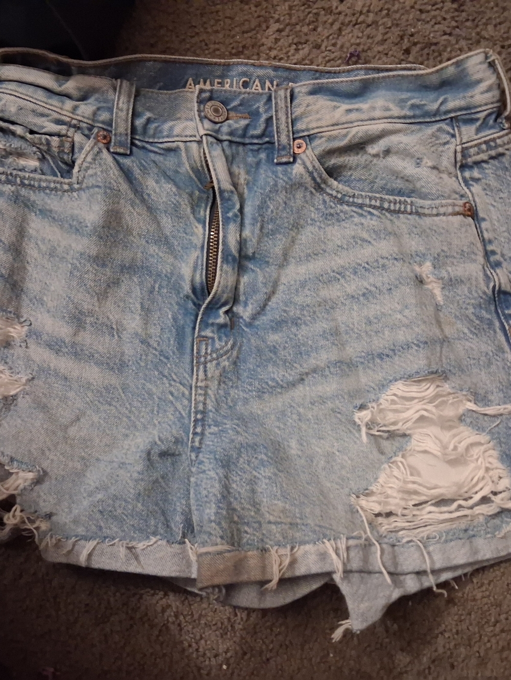 American Eagle Light Blue Denim Skirt Tag Detail